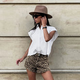 Adriana β Bold Leopard Denim Womenβs Shorts